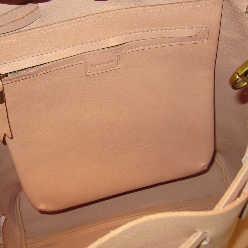 Madewell Medium Drawstring Transport Leather Tote, Like New - Picture 9 of 12